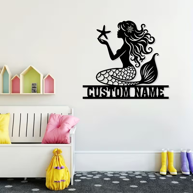 Personalized Mermaid Metal Wal - Home Decor Wall Art review and price