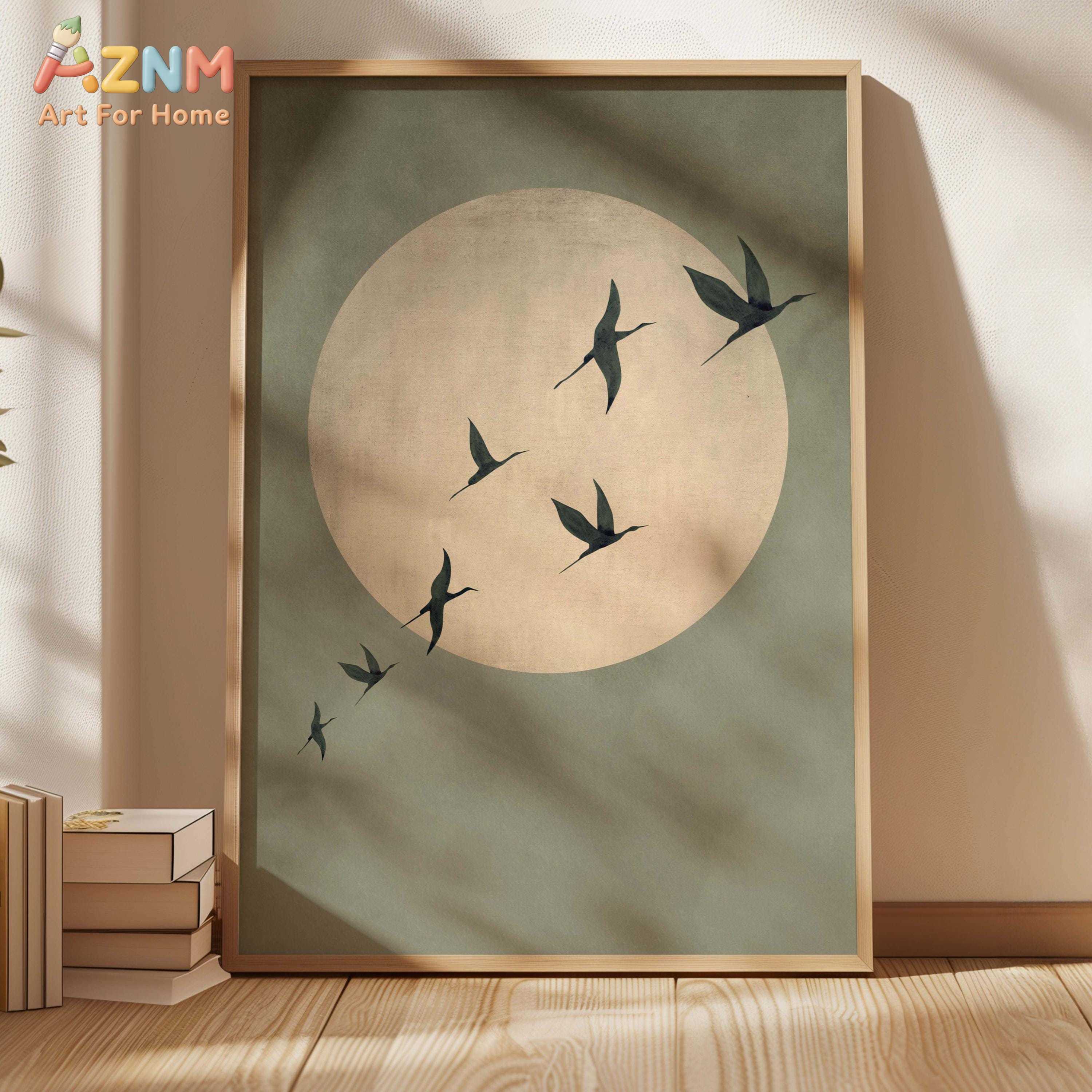 Sage Green Yellow Flock of Bir - Home Decor Orange review and price