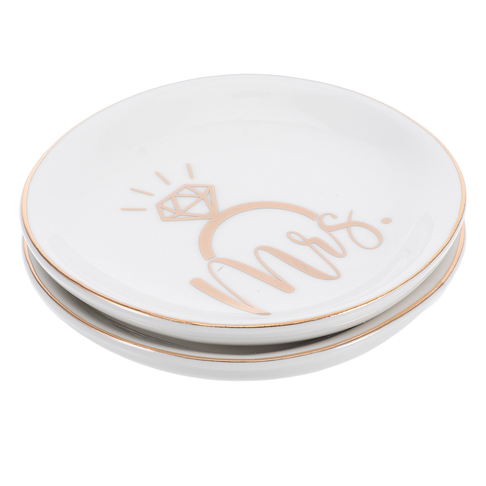 2Pcs Gold Rim Ceramic Jewelry  - Ceramic Trinket Dish review and price