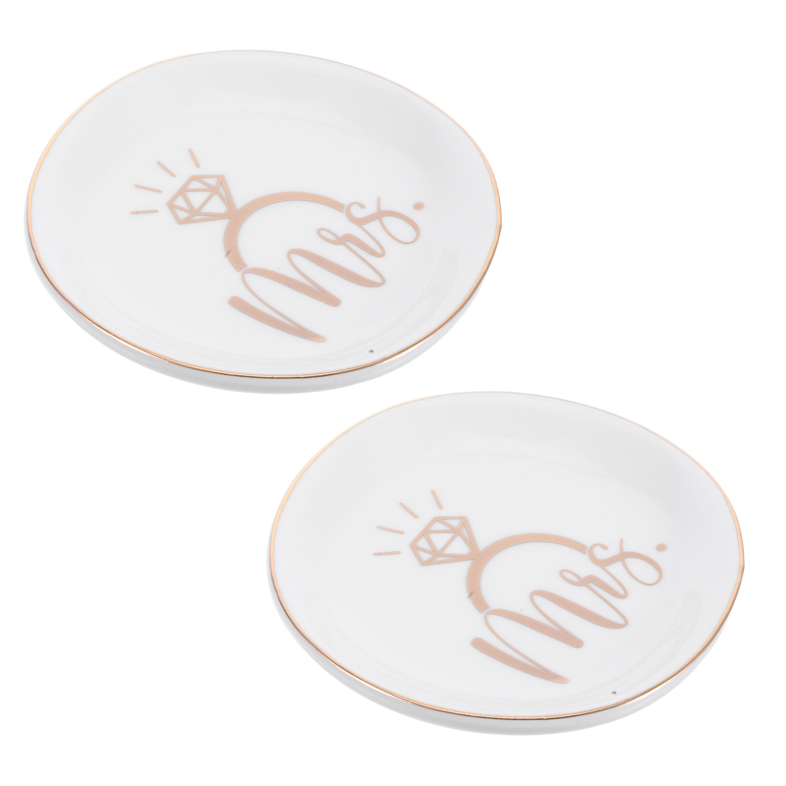 2Pcs Gold Rim Ceramic Jewelry  - Ceramic Trinket Dish review and price