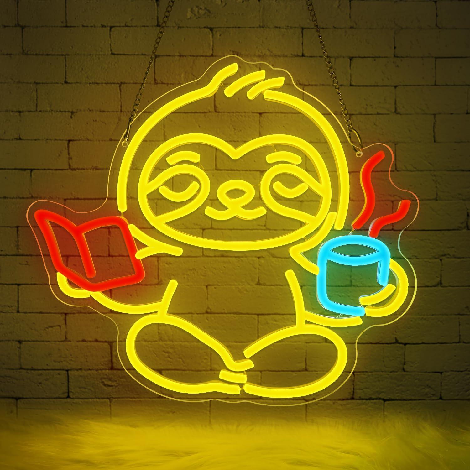 Sloth Neon Sign USB Dimmable L - Home Decor Living Room review and price