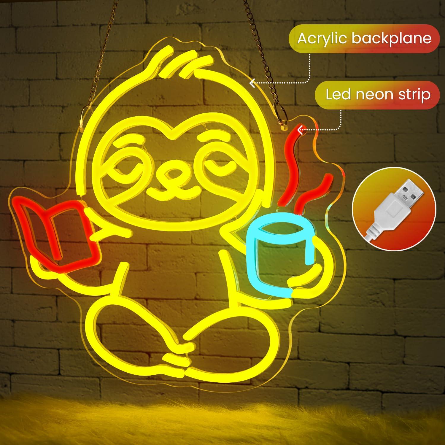 Sloth Neon Sign USB Dimmable L - Home Decor Living Room review and price