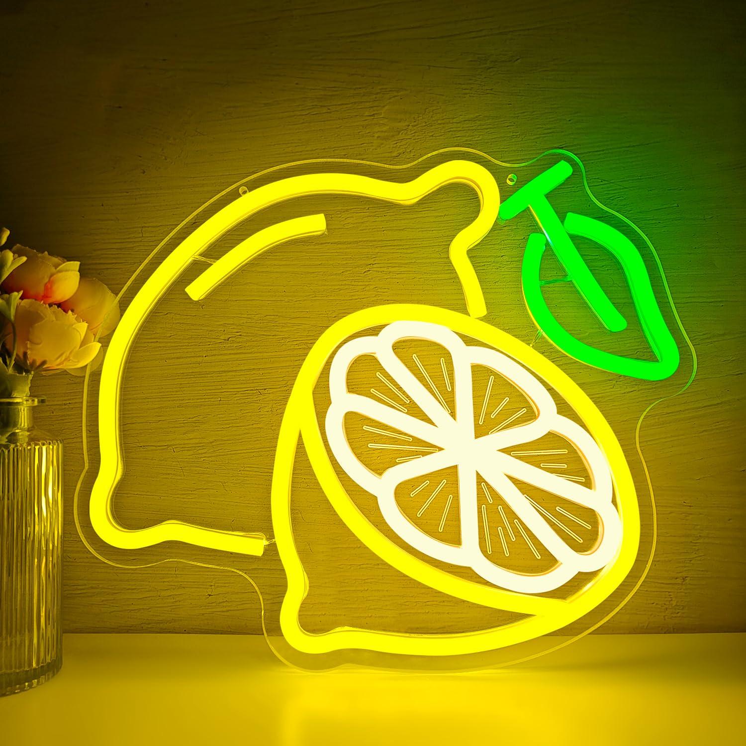 Lemon Neon Sign Dimmable LED L - Home Decor Wall Art review and price