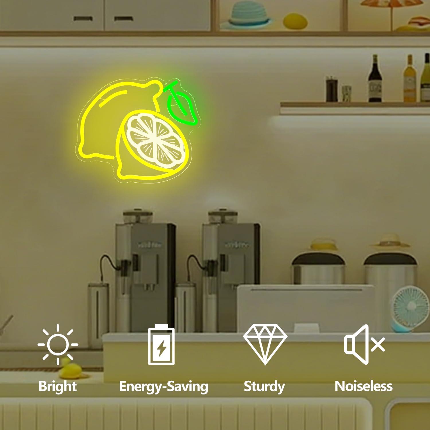 Lemon Neon Sign Dimmable LED L - Home Decor Wall Art review and price