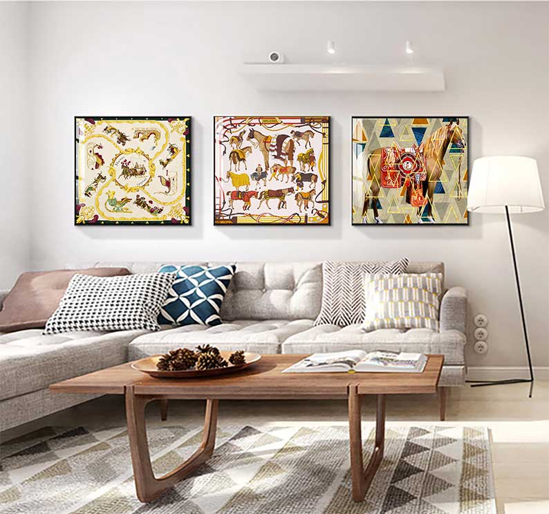 Modern Horses Canvas Painting  - Home Decor Hermes review and price