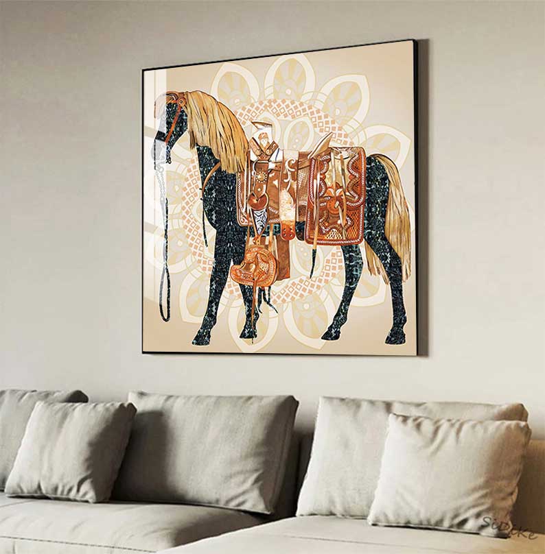 Modern Horses Canvas Painting  - Home Decor Hermes review and price