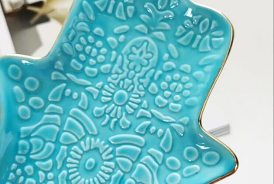 Nordic Blue Hamsa Hand Tray Je - Ceramic Trinket Dish review and price