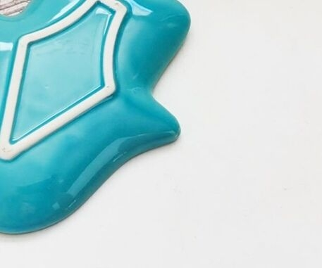 Nordic Blue Hamsa Hand Tray Je - Ceramic Trinket Dish review and price