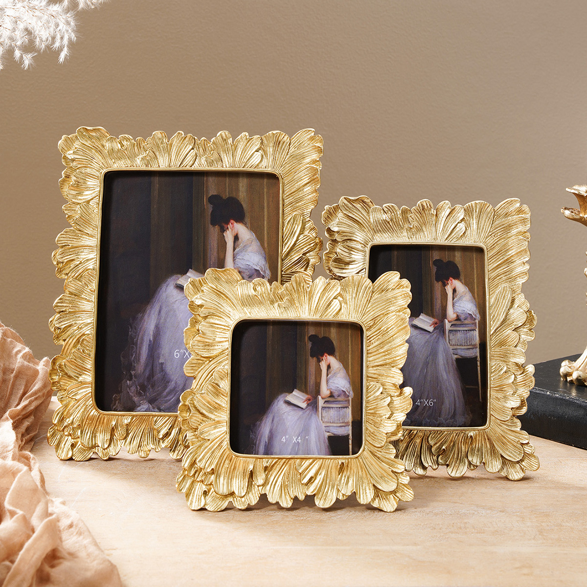 1PC, European-style golden pal - Bamboo Photo Frame review and price