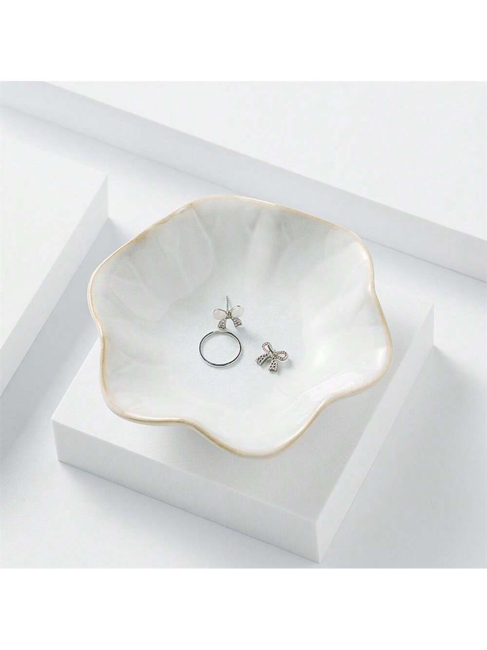 1 pc Ceramic petal shaped jewe - Ceramic Trinket Dish review and price