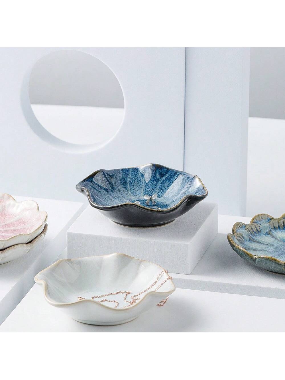 1 pc Ceramic petal shaped jewe - Ceramic Trinket Dish review and price