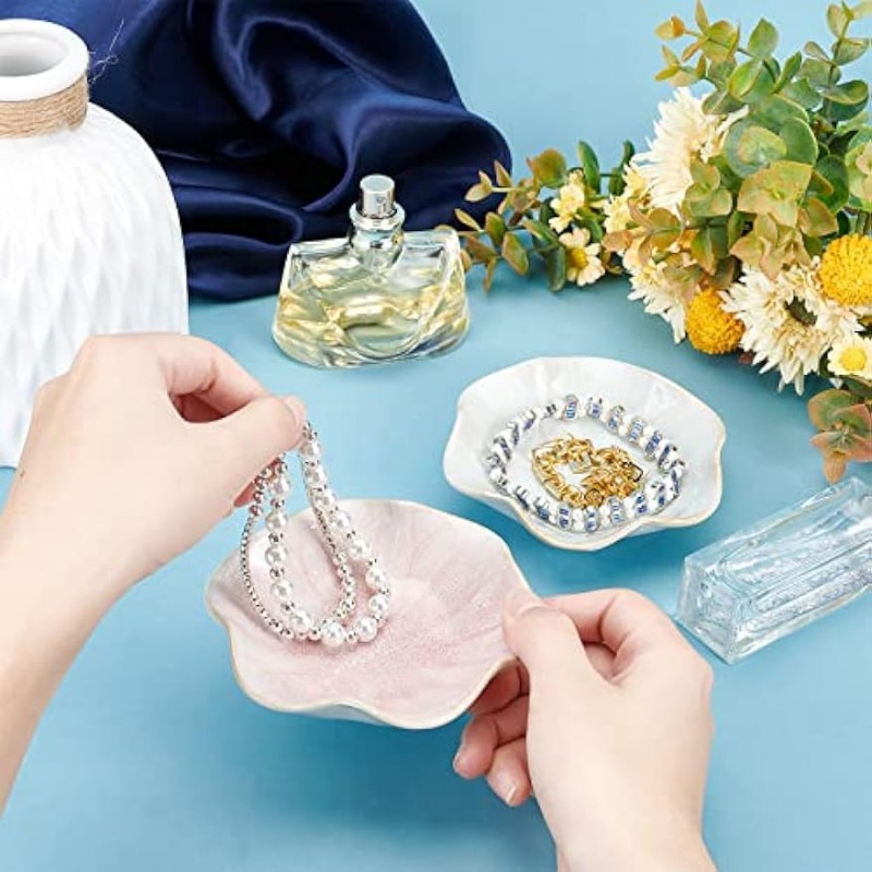 Flower Jewelry Tray, Ring Dish - Ceramic Trinket Dish review and price