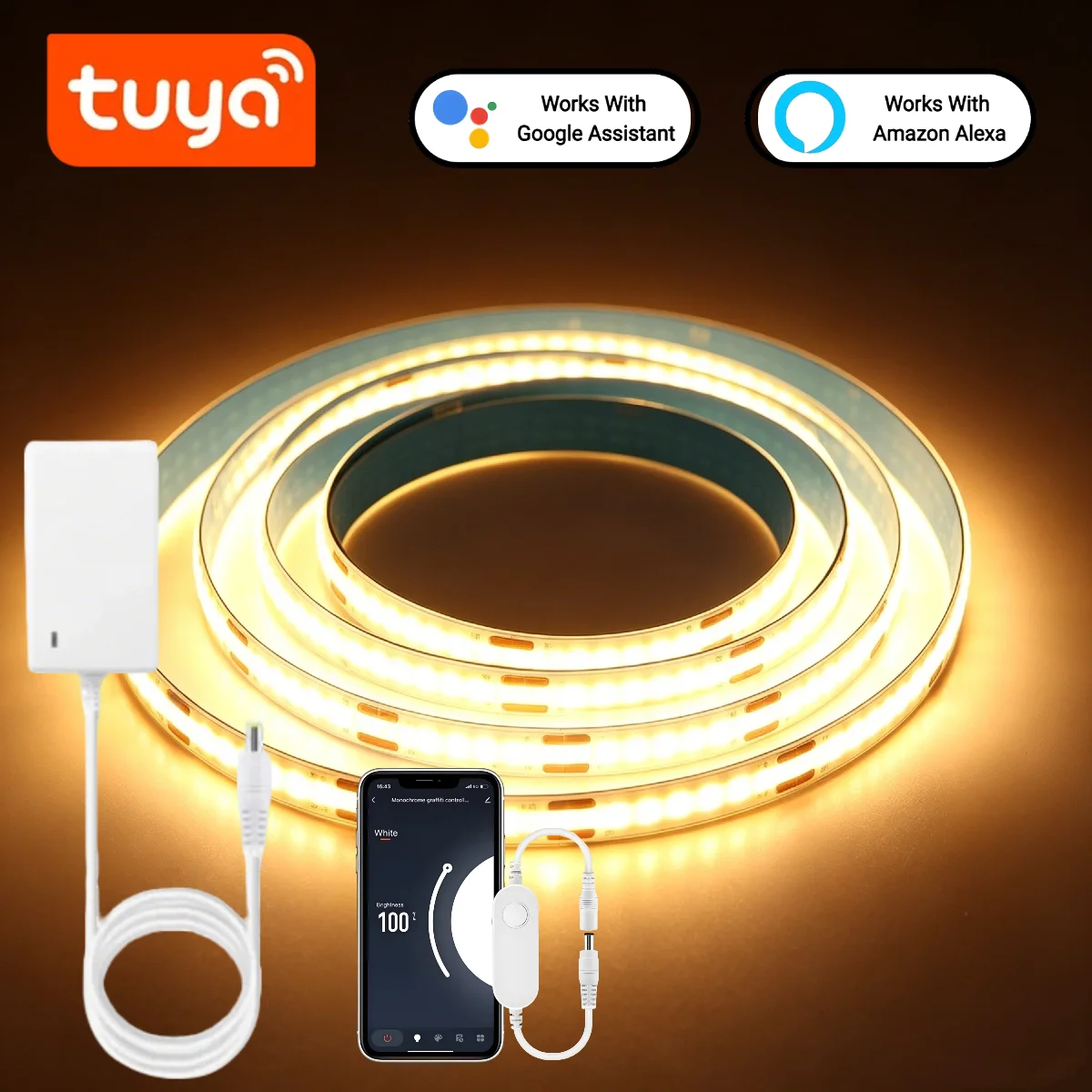 Tuya Smart COB LED Strip Light - Home Decor Free App review and price