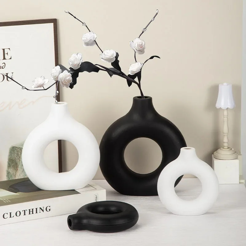 Simple Plastic Vase Donut Shap - Home Decor Vase With Flowers review and price