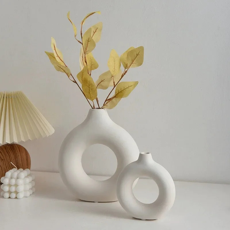 Simple Plastic Vase Donut Shap - Home Decor Vase With Flowers review and price