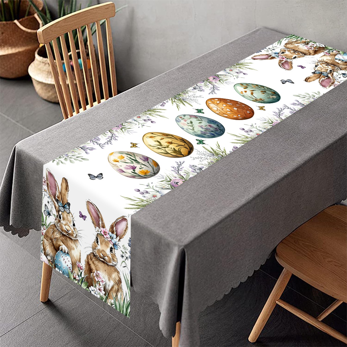 1Pc Easter Bunny and Floral Eg - Home Decor Living Room Ideas review and price