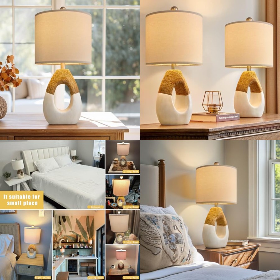 19'' Small Boho Table Lamps fo - Home Decor Living Room review and price