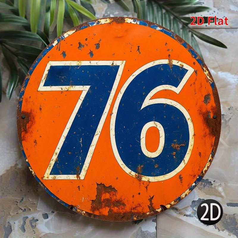 [2D Flat] Vintage 76 Gas Stati - Home Decor Orange review and price