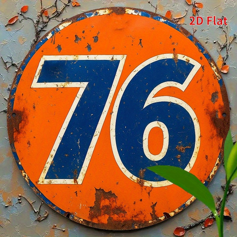 [2D Flat] Vintage 76 Gas Stati - Home Decor Orange review and price