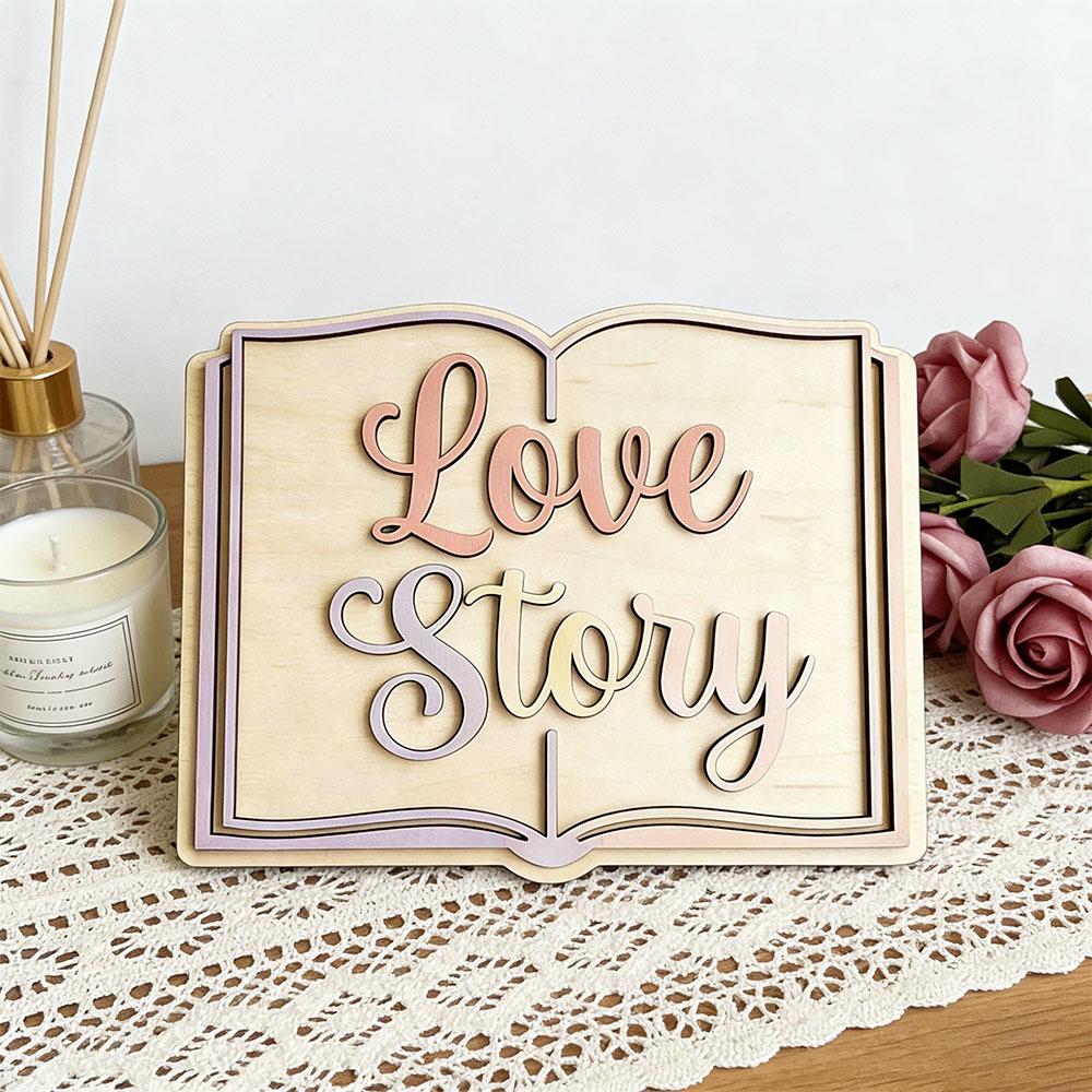 Love Story Book Themed 3D Wood - Home Decor Wall Art review and price