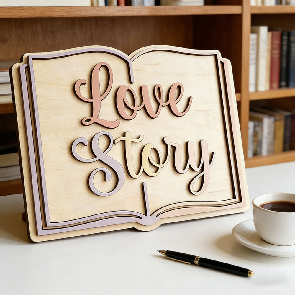Love Story Book Themed 3D Wood - Home Decor Wall Art review and price