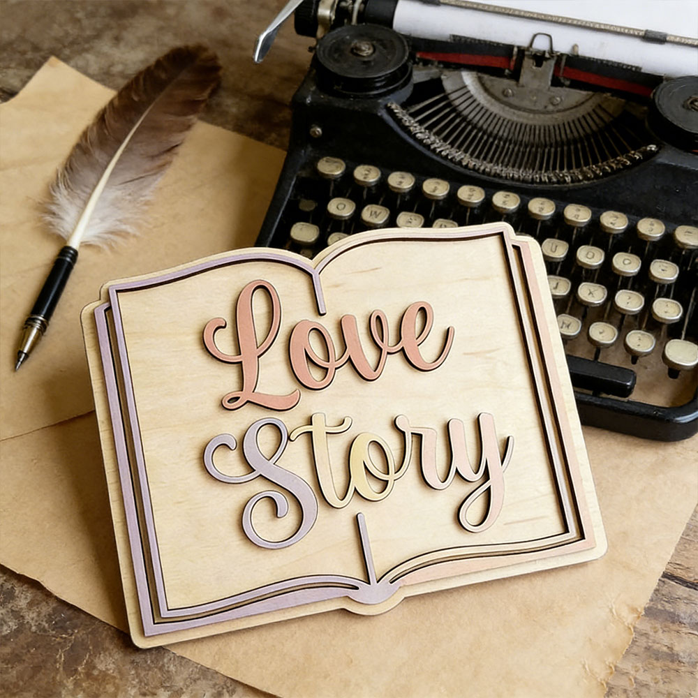 Love Story Book Themed 3D Wood - Home Decor Wall Art review and price
