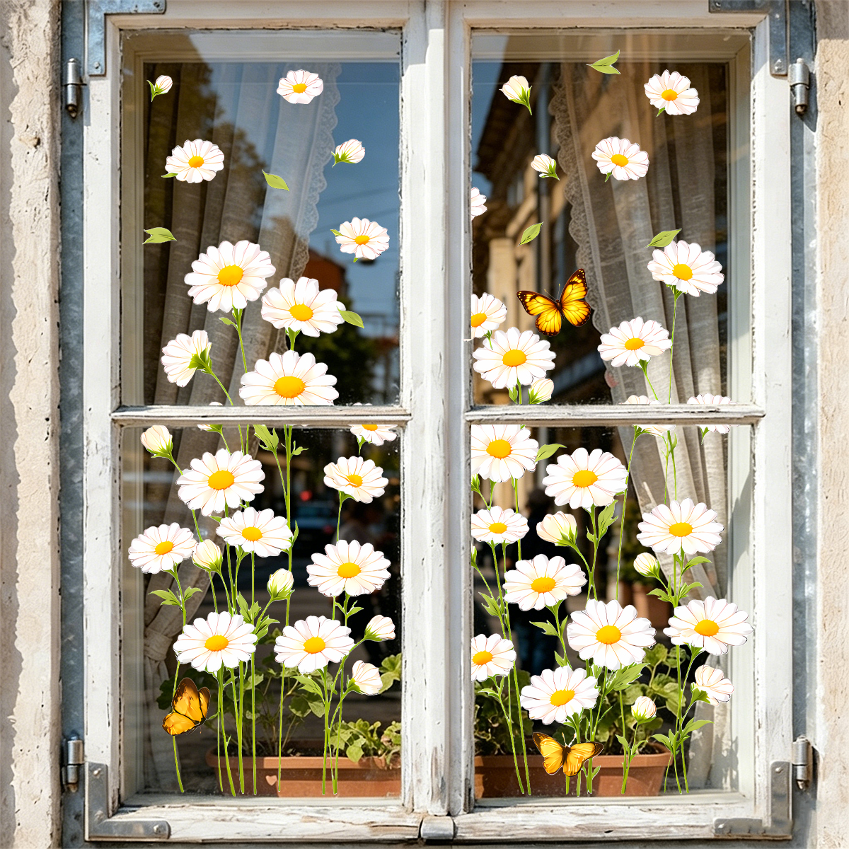 Daisy Flower Static Window Sti - Home Decor Daisy review and price