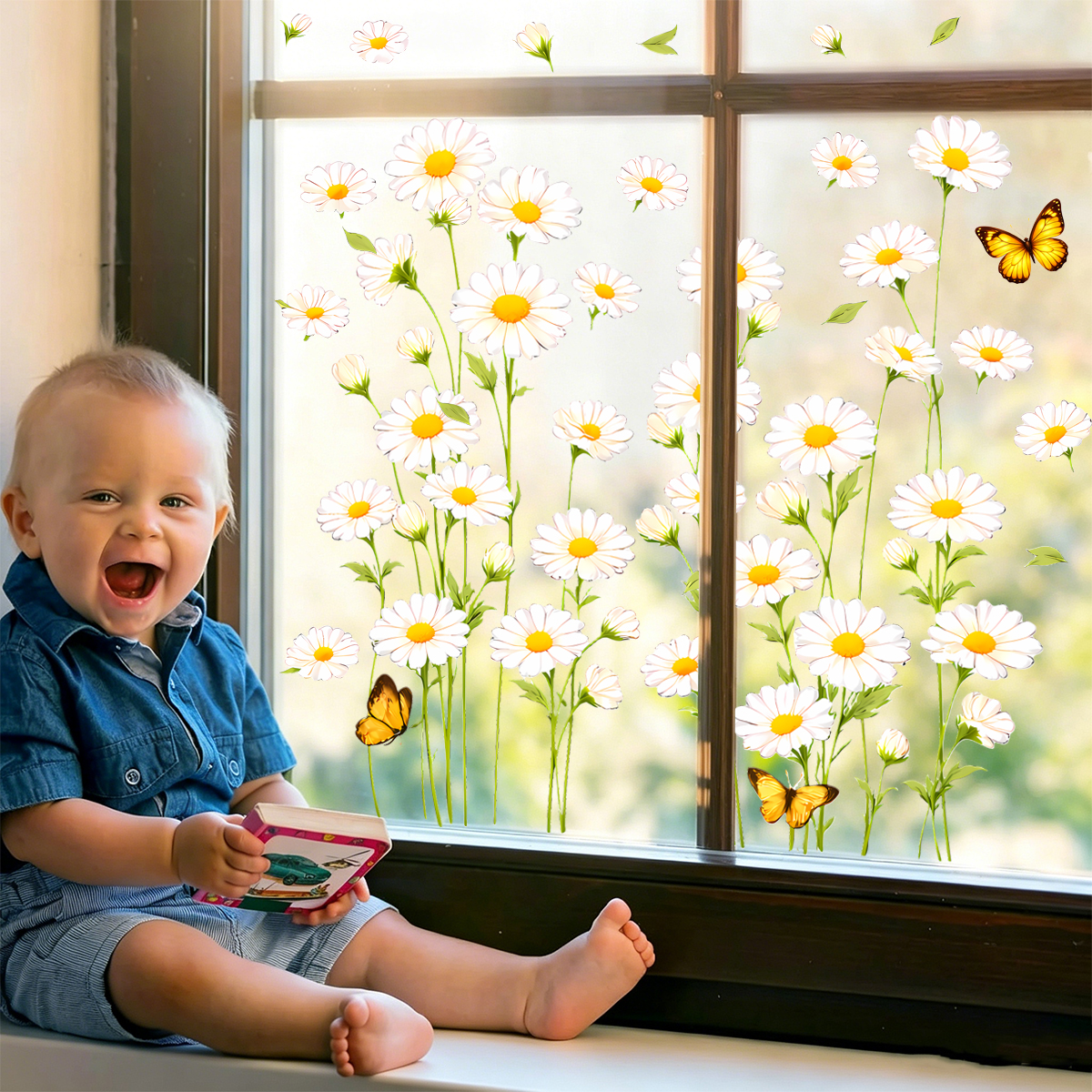 Daisy Flower Static Window Sti - Home Decor Daisy review and price