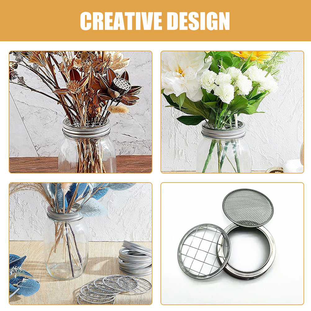 10Pcs Stainless Steel Jar Flow - Home Decor Vase With Flowers review and price