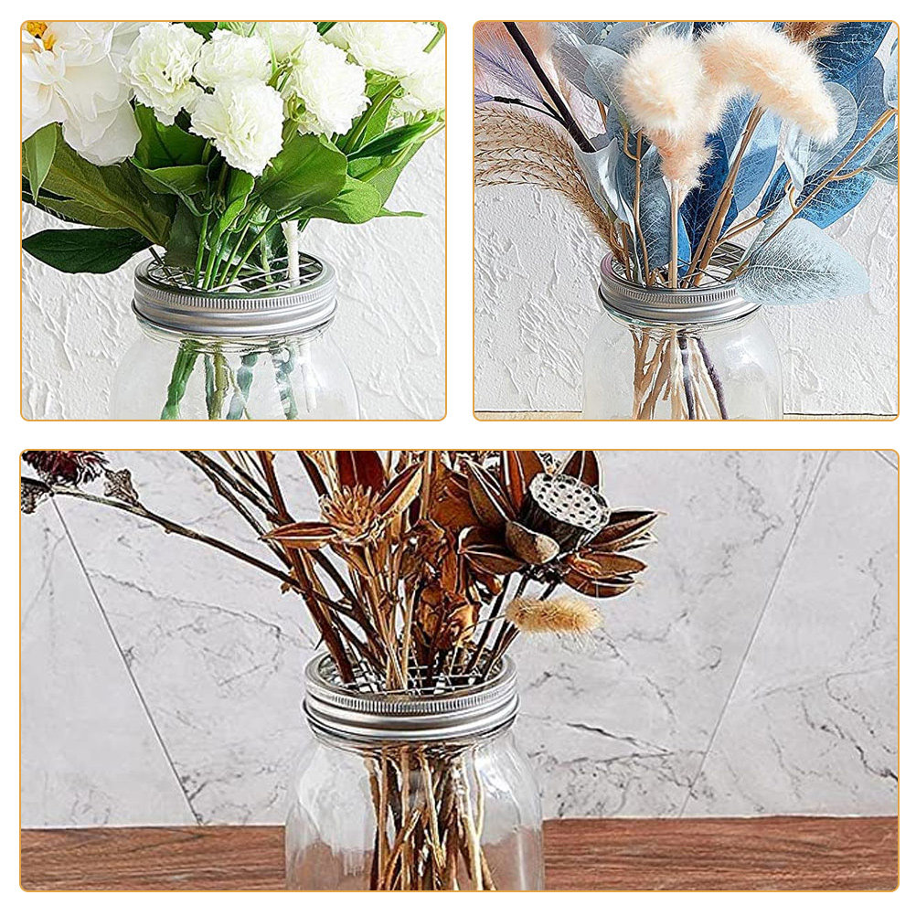 10Pcs Stainless Steel Jar Flow - Home Decor Vase With Flowers review and price