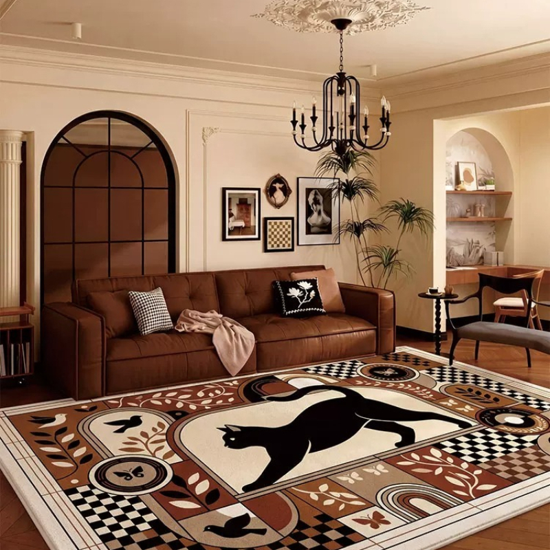 Checkerboard Black Cat Living  - Home Decor Ig review and price