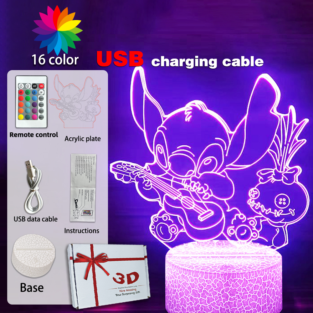 LED Night Light Illusion Stitc - Home Decor Disney review and price