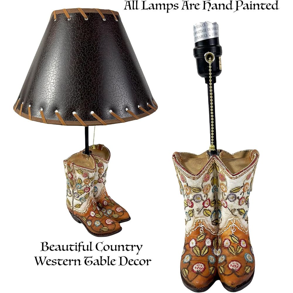 Western Cowboy Boot Table Lamp - Home Decor Living Room review and price