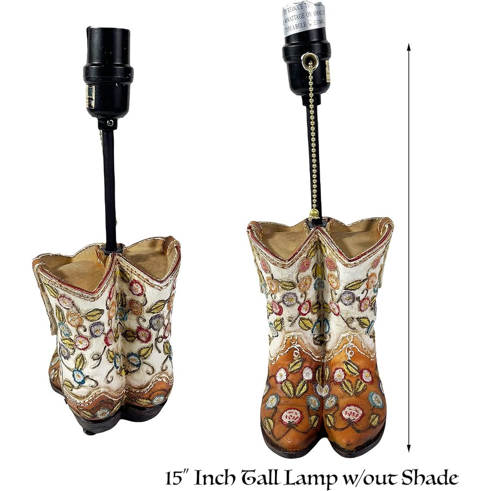 Western Cowboy Boot Table Lamp - Home Decor Living Room review and price